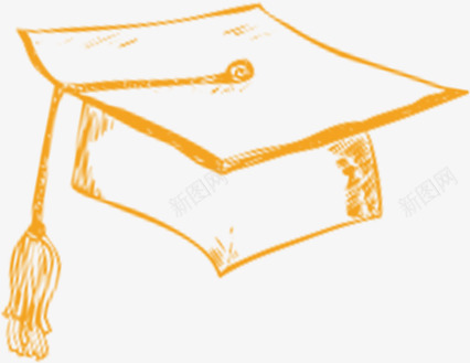暗黄色的博士帽png免抠素材_新图网 https://ixintu.com 博士 素材 黄色