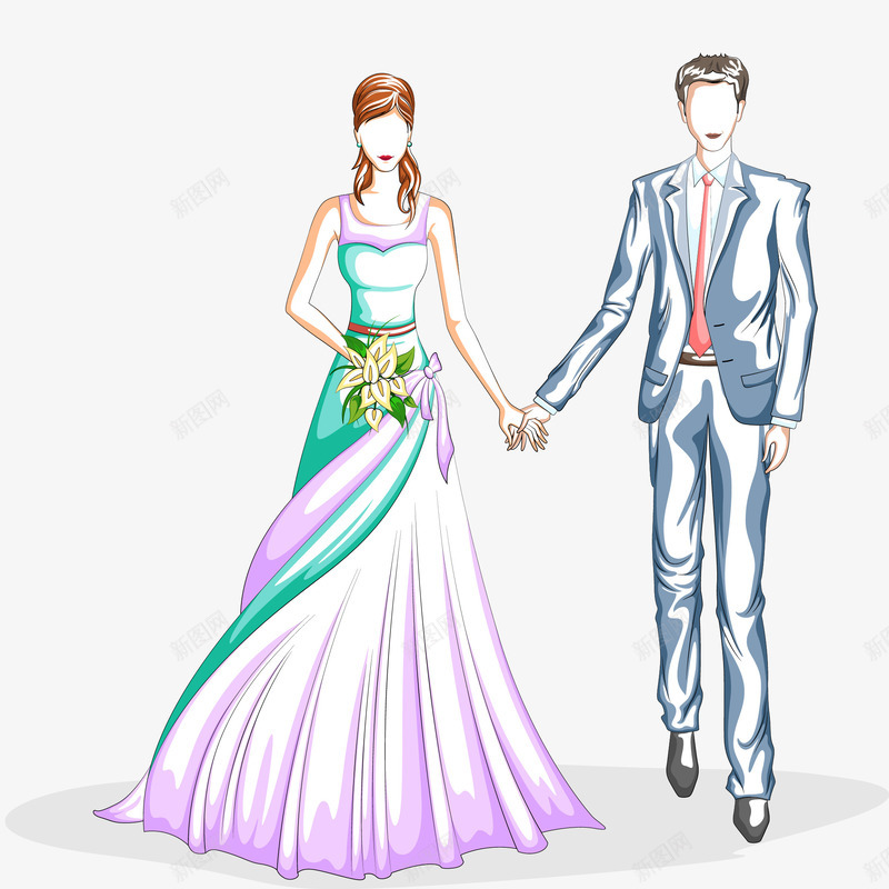 牵手的情侣png免抠素材_新图网 https://ixintu.com 婚纱照 婚纱礼服 情侣 牵手的情侣 结婚的人 舞会 跳舞