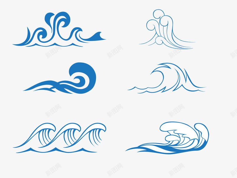 水浪png免抠素材_新图网 https://ixintu.com 水波 水浪 海浪 矢量素材免扣下载