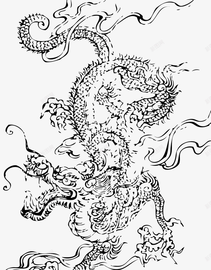 龙图腾卡通纹身矢量图ai免抠素材_新图网 https://ixintu.com 卡通纹身 卡通风格 潮流纹身 矢量图 矢量纹身 纹身 龙图腾 龙形图腾