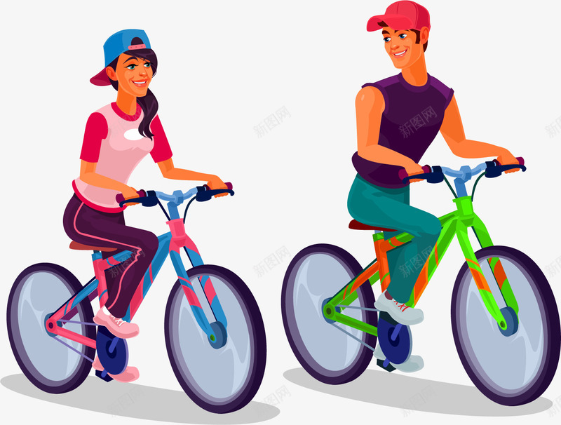 骑车约会png免抠素材_新图网 https://ixintu.com 单车 卡通 彩色脚踏车 情侣夫妻 脚踏车 自行车 自行车爱好者 骑行者 骑车