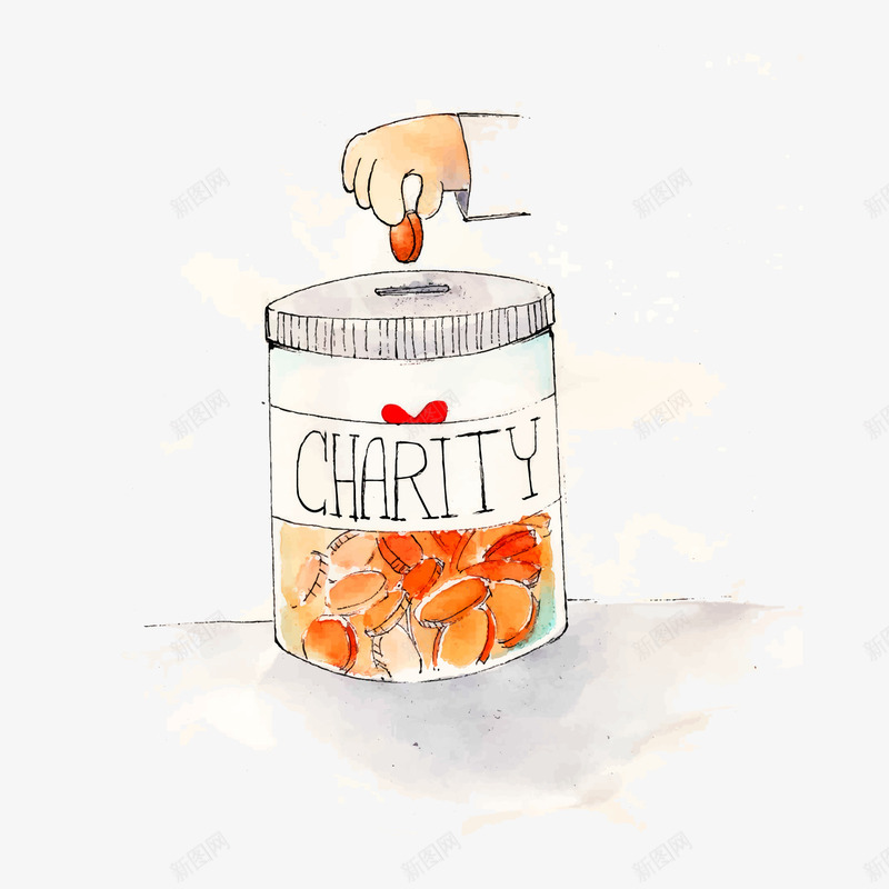 彩绘慈善捐助插画png免抠素材_新图网 https://ixintu.com 彩绘 彩绘素材 慈善机构 捐款