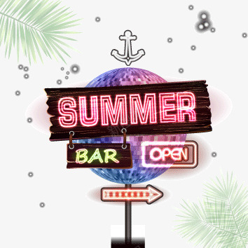 夏日酒吧霓虹灯招牌png免抠素材_新图网 https://ixintu.com 夏日 招牌 矢量素材 酒吧 霓虹灯