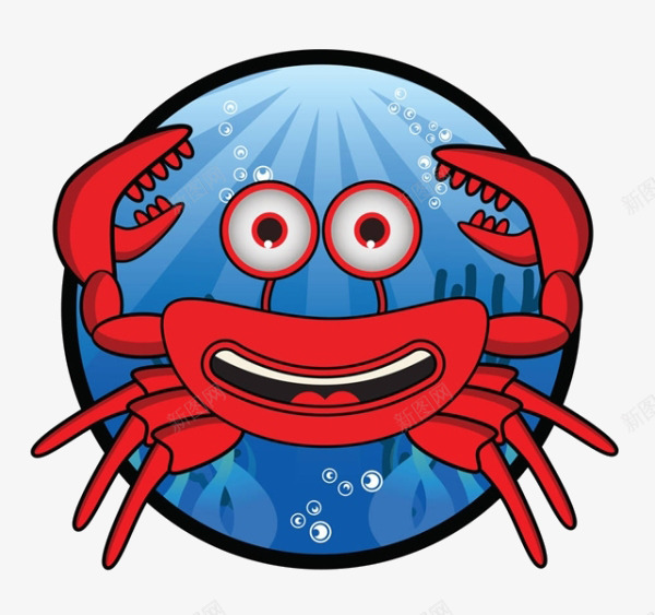 卡通螃蟹png免抠素材_新图网 https://ixintu.com 卡通 海水 红色 螃蟹素材
