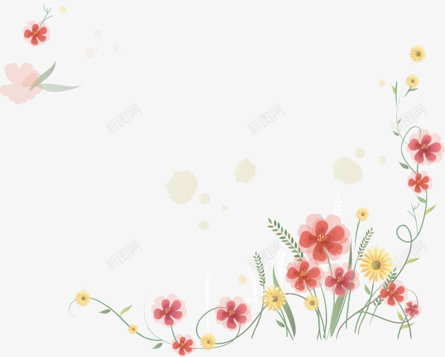 花草png免抠素材_新图网 https://ixintu.com 小草 文艺 清新 源文件 花朵
