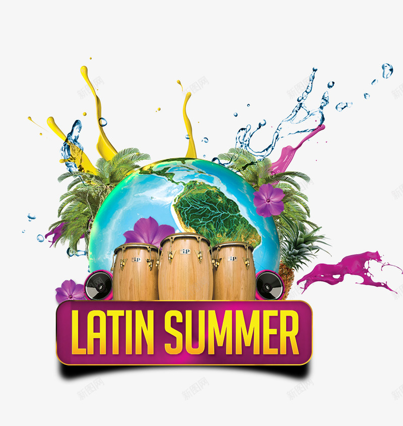 summerpng免抠素材_新图网 https://ixintu.com summer 创意 地球 夏天 酒桶