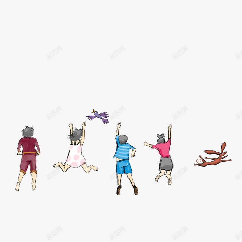 青春psd免抠素材_新图网 https://ixintu.com 卡通人物 少男少女 青春素材