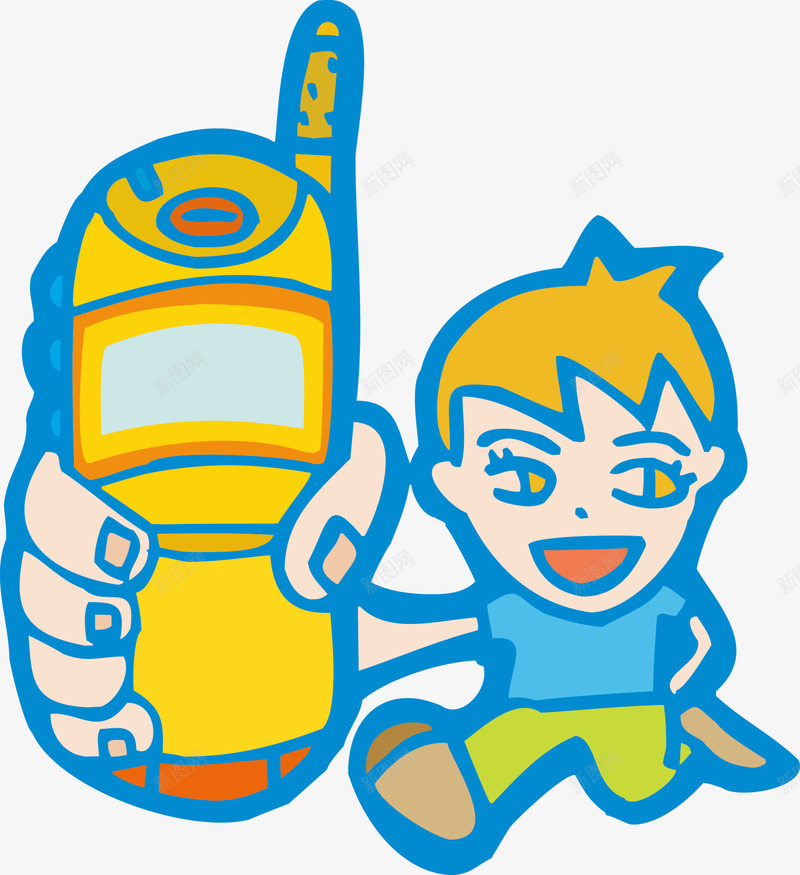 大哥大手机png免抠素材_新图网 https://ixintu.com 卡通 大哥大 手机