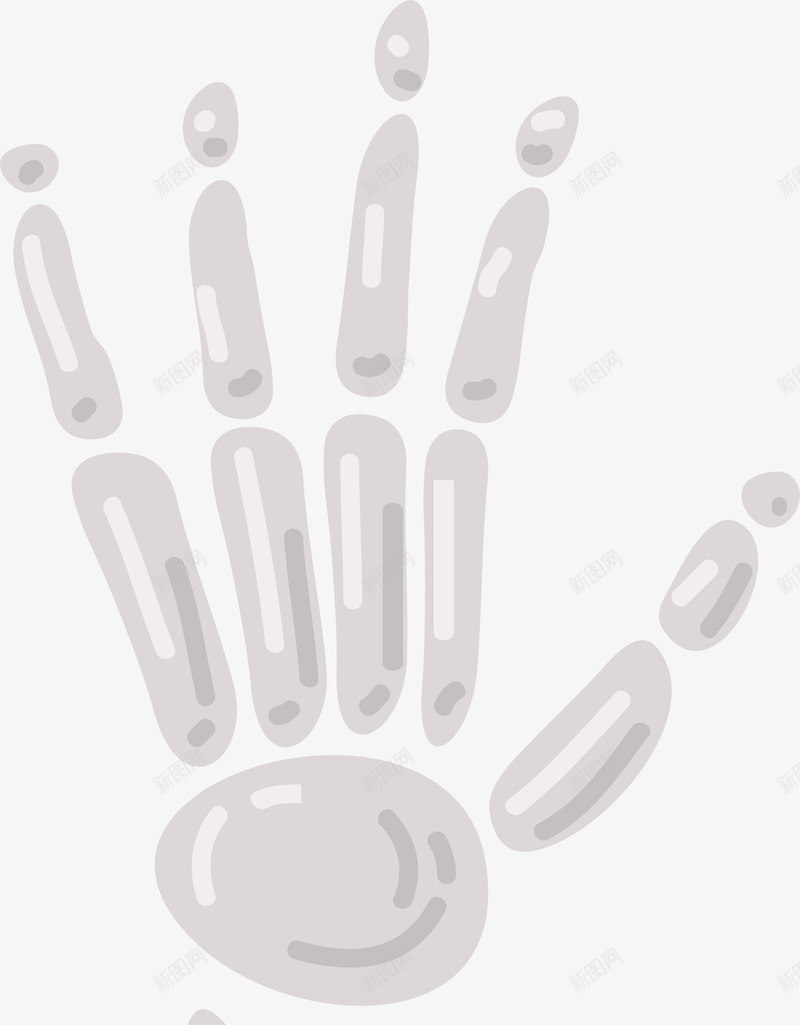 卡通白色手白骨png免抠素材_新图网 https://ixintu.com 万圣节 可爱 手爪 白色 白骨 矢量图案 粉色系