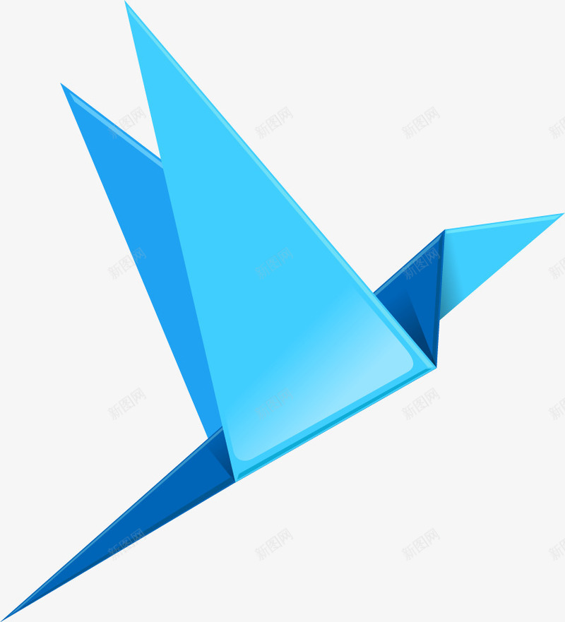 手绘千纸鹤png免抠素材_新图网 https://ixintu.com 千纸鹤 手绘 蓝色