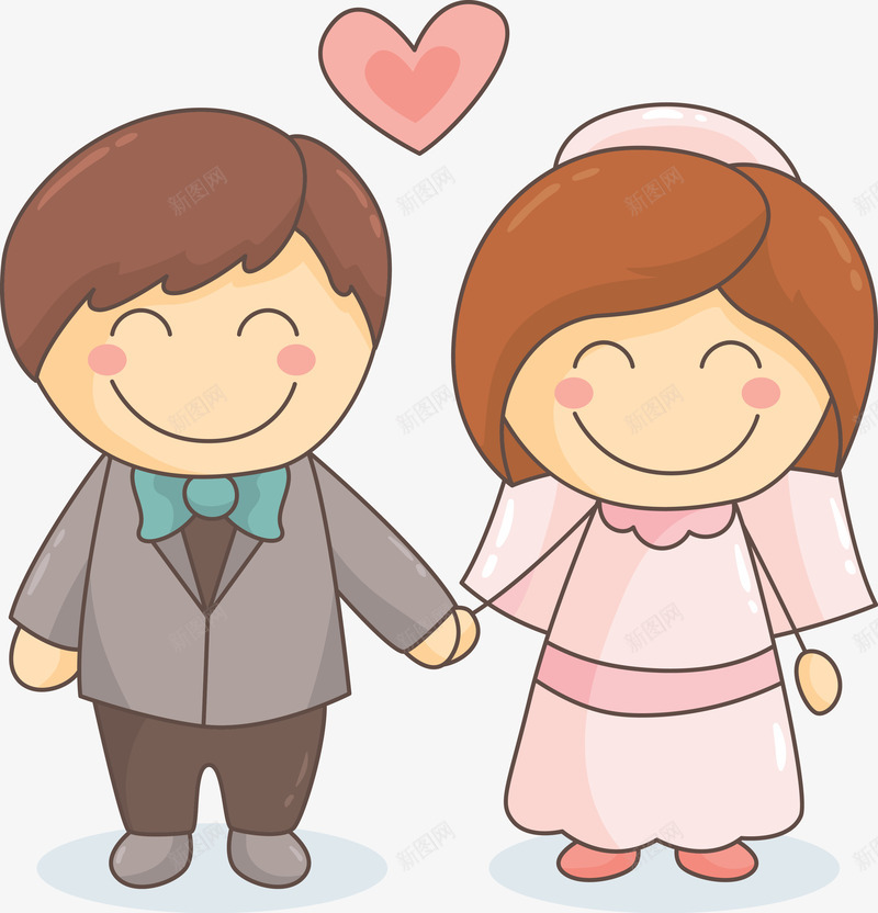 微笑的卡通新婚夫妇图矢量图eps免抠素材_新图网 https://ixintu.com 亲人 卡通人物 卡通家人 孝老爱亲 家人 新娘 新郎 爱人 矢量人物 矢量人物图 矢量家人 结婚 老人 矢量图