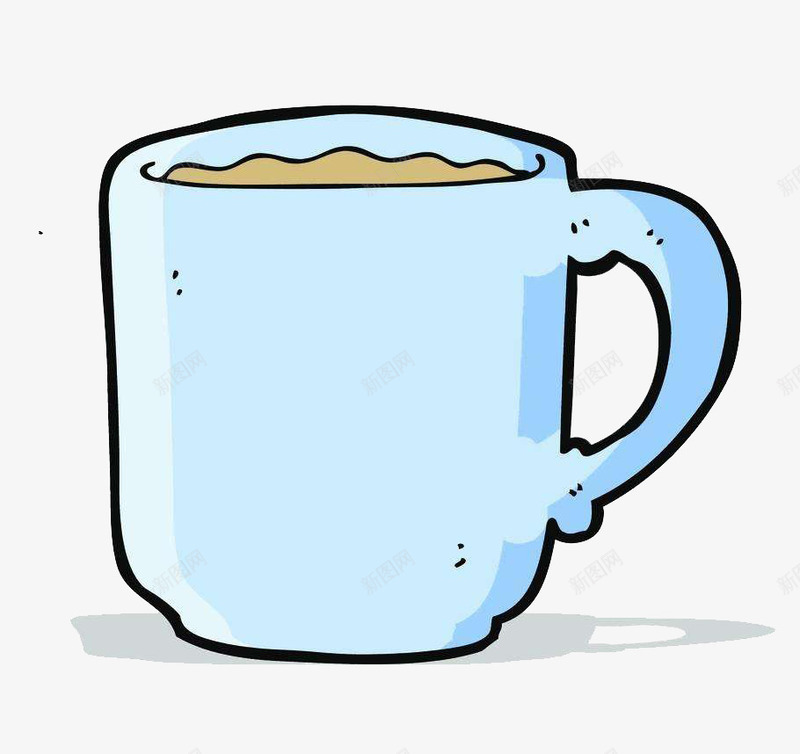 浅蓝色手绘热水杯png免抠素材_新图网 https://ixintu.com 保温杯 好看的水杯 手绘 杯 杯子 热水杯