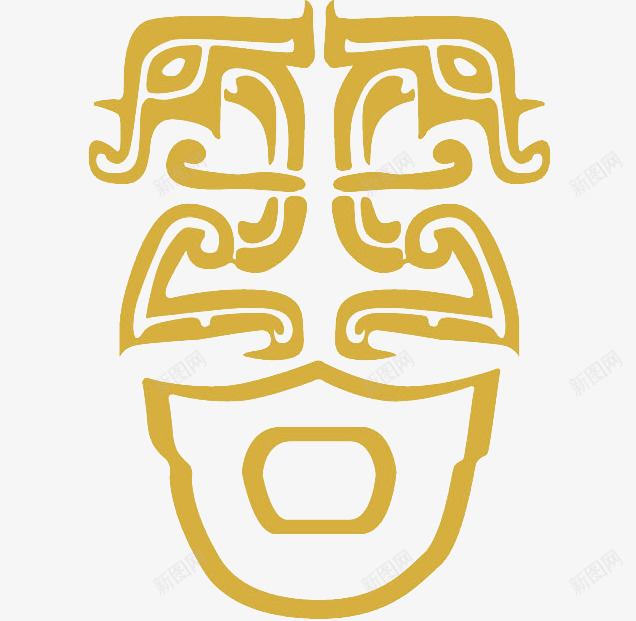 黄色青铜图案png免抠素材_新图网 https://ixintu.com 元素 古典 图案 战国 文字 青铜