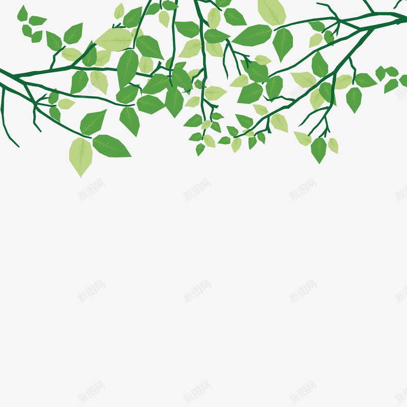 文艺的绿色植物矢量图ai免抠素材_新图网 https://ixintu.com 文艺 植物 绿色 矢量图