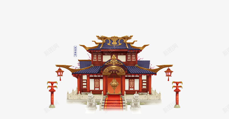 古典传统建筑png免抠素材_新图网 https://ixintu.com 300像素图 PS图免抠 中国风 古代铺子 古建筑 大图免抠 建筑 杂货铺 高清免抠
