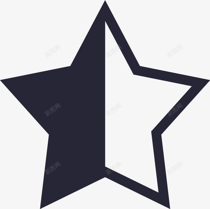 评分星星半颗svg图标png_新图网 https://ixintu.com 5星评分
