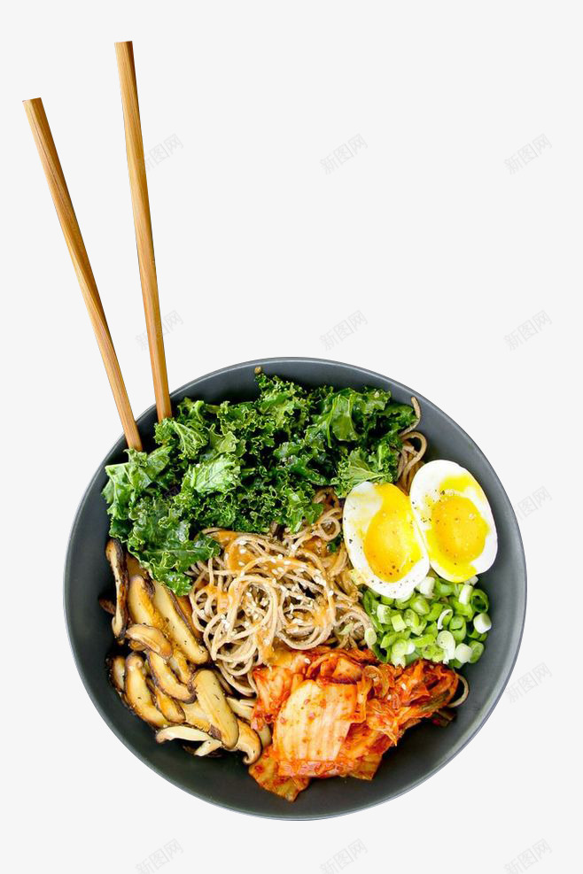 美味冷面png免抠素材_新图网 https://ixintu.com 冷面 泡菜 筷子 美味 美食