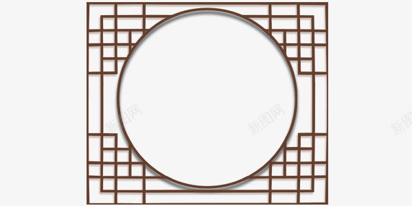 中国风边框png免抠素材_新图网 https://ixintu.com 中国风 古代 圆框 屏风架 框架 背景