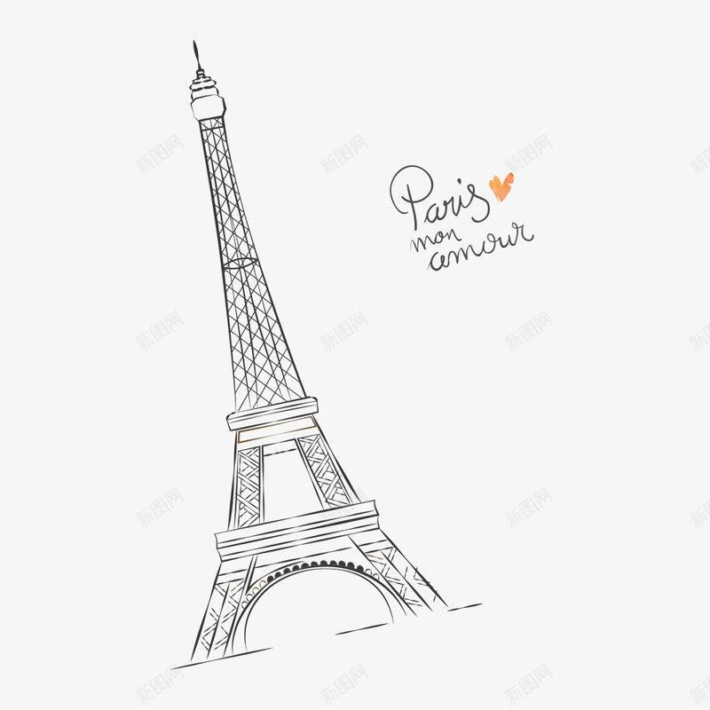 手绘艾菲尔铁塔建筑png免抠素材_新图网 https://ixintu.com Paris 巴黎 建筑 线条 结构 艾菲尔 艾菲尔铁塔手绘 英文 装饰 铁塔 风景