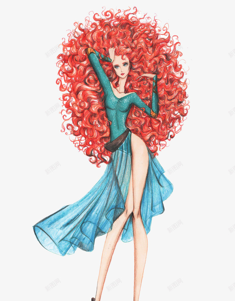 手绘女装插画稿png免抠素材_新图网 https://ixintu.com 创意服装设计 性感女装设计 手绘礼服设计