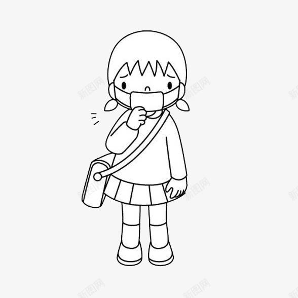 戴口罩的女学生png免抠素材_新图网 https://ixintu.com 卡通 卫生 口罩 安全 带口罩的人 手绘 过滤 阻碍 预防