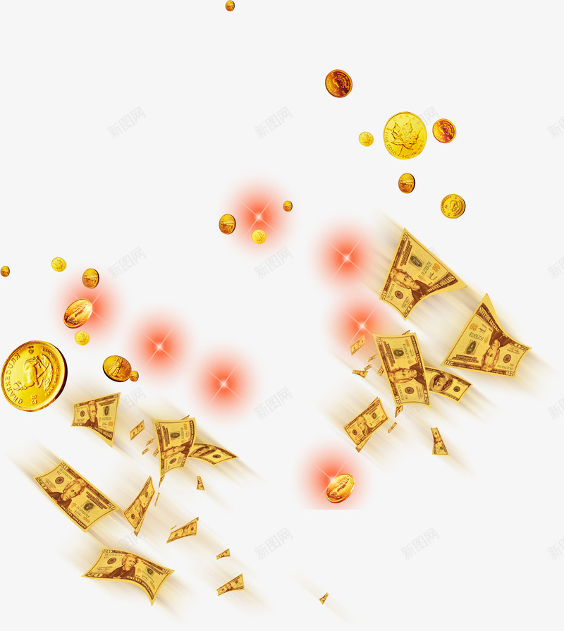 炫光纸币png免抠素材_新图网 https://ixintu.com 撒钱 炫光 纸币 金币 飘洒的钱