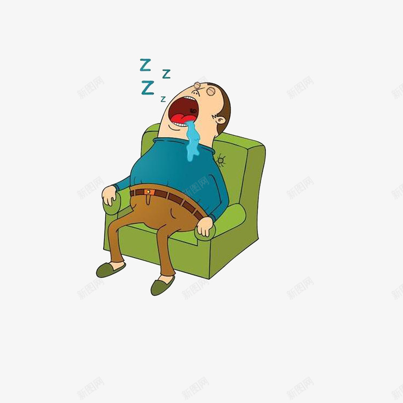 留着口水睡觉的老人png免抠素材_新图网 https://ixintu.com 卡通手绘 留着口水睡觉的老人 睡觉打呼噜 老人睡觉