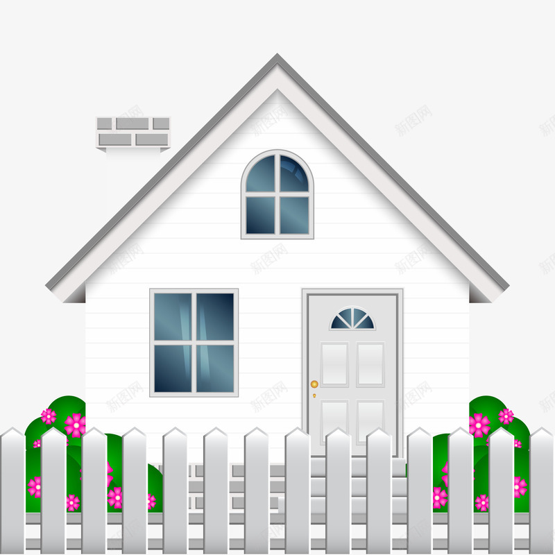 卡通别墅房屋矢量图ai免抠素材_新图网 https://ixintu.com 别墅 卡通 建筑 房子 房屋 郊区 郊外 矢量图