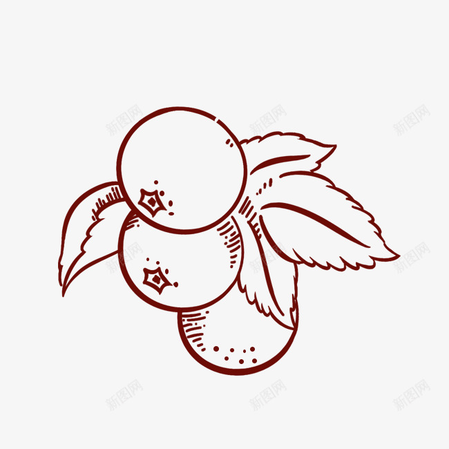 卡通手绘山楂图标psd_新图网 https://ixintu.com 卡通山楂 山楂卡通 手绘 简笔画 简约 红果 美食 食物