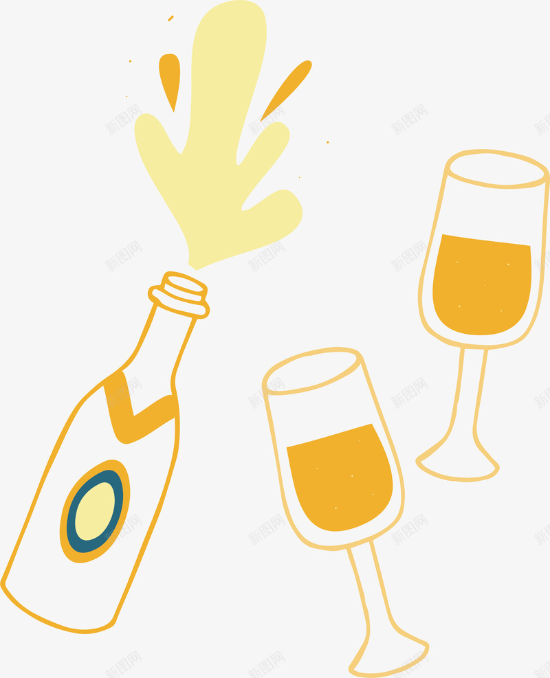 开香槟祝贺矢量图ai免抠素材_新图网 https://ixintu.com 举杯 干杯 庆祝 开瓶 开香槟 气泡酒 爱心 玻璃杯 矢量图 祝贺 祝酒 酒席 酒杯 香槟 香槟喷射