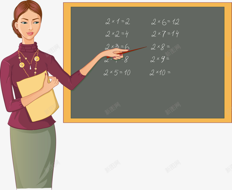 卡通黑板上学女老师教学png免抠素材_新图网 https://ixintu.com 上学 卡通 教学 老师 黑板