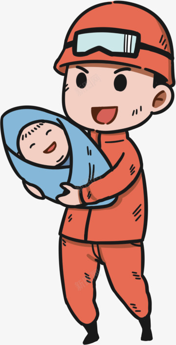 卡通消防员救援娃娃png免抠素材_新图网 https://ixintu.com 卡通消防员救援 卡通素材 地震 地震救援 地震逃生 救援 救生员 消防员救援