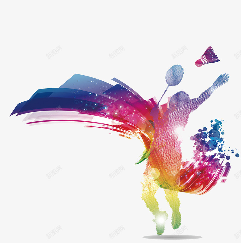 体育运动打羽毛球炫彩剪影png免抠素材_新图网 https://ixintu.com 体育运动 剪影 插画羽毛球 羽毛球 羽毛球练习 羽毛球赛插画