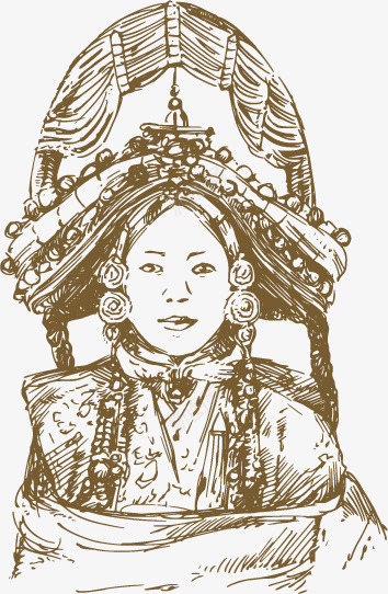 手绘少数民族少女png免抠素材_新图网 https://ixintu.com 少数民族 手绘 插画 民族服饰