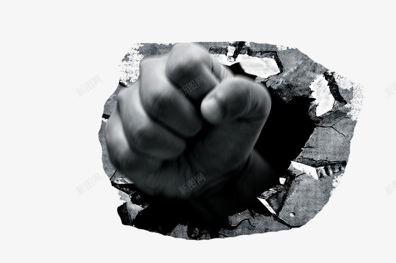 一只破墙而出的大手png免抠素材_新图网 https://ixintu.com 一只手 墙体 平面设计 灰色 破墙而出 破裂 蹦出