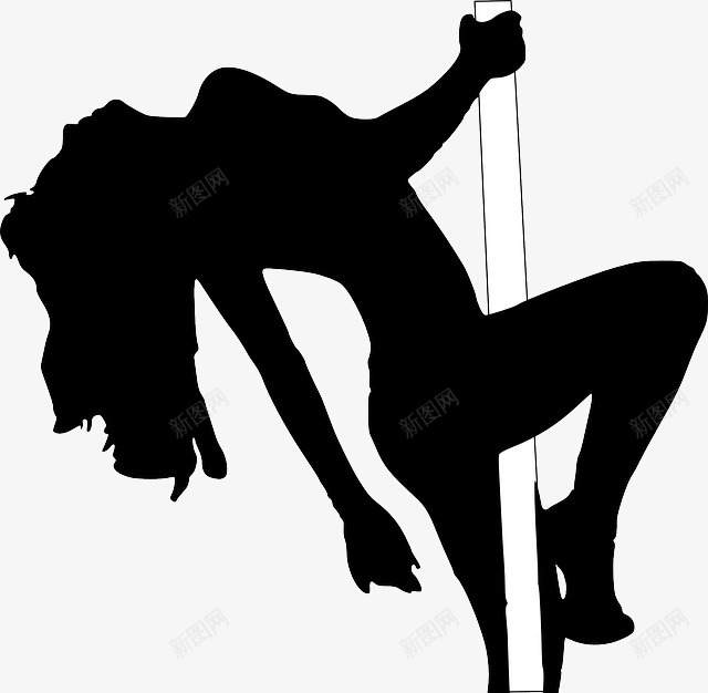舞娘剪影png免抠素材_新图网 https://ixintu.com 剪影 激情 舞女 钢管