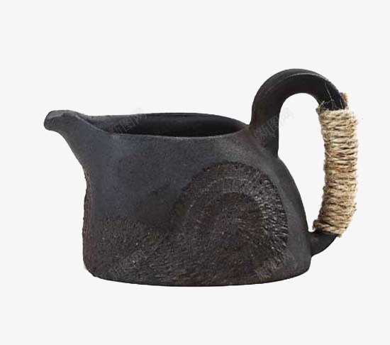 粗陶茶壶png免抠素材_新图网 https://ixintu.com 文艺 烧水 茶具 黑色