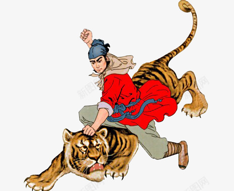武松打虎png免抠素材_新图网 https://ixintu.com 古画 梁山好汉 武松 武松打虎素材 老虎