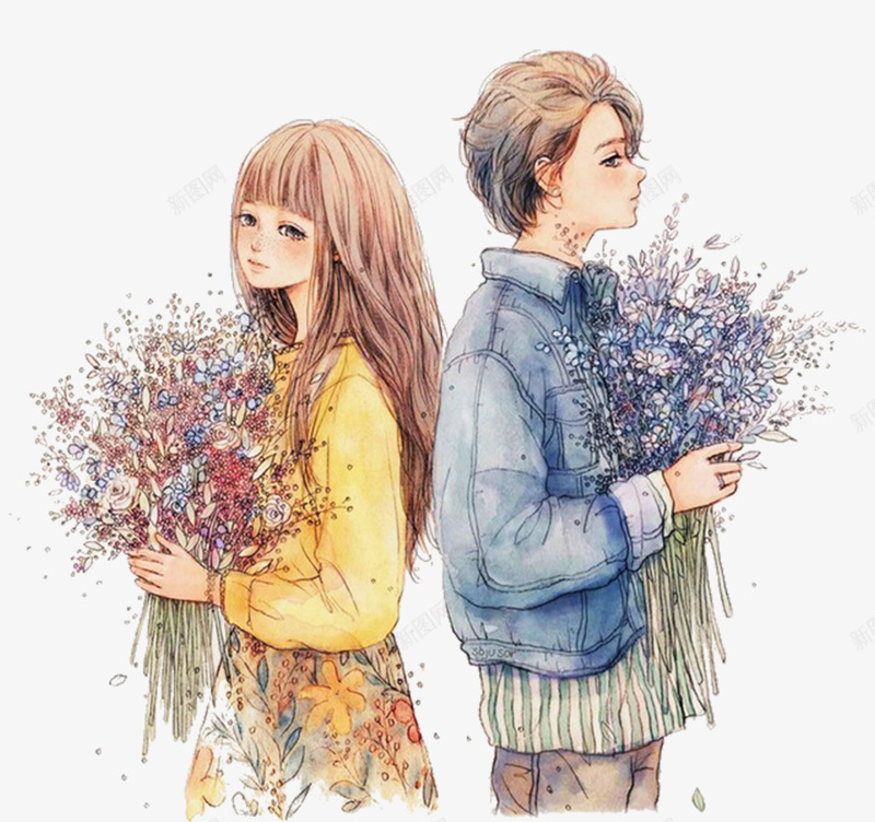 手捧鲜花七夕有你png免抠素材_新图网 https://ixintu.com 214 520 七夕 七夕节 唯美 情人节 情侣 有你 浪漫 爱情 鲜花