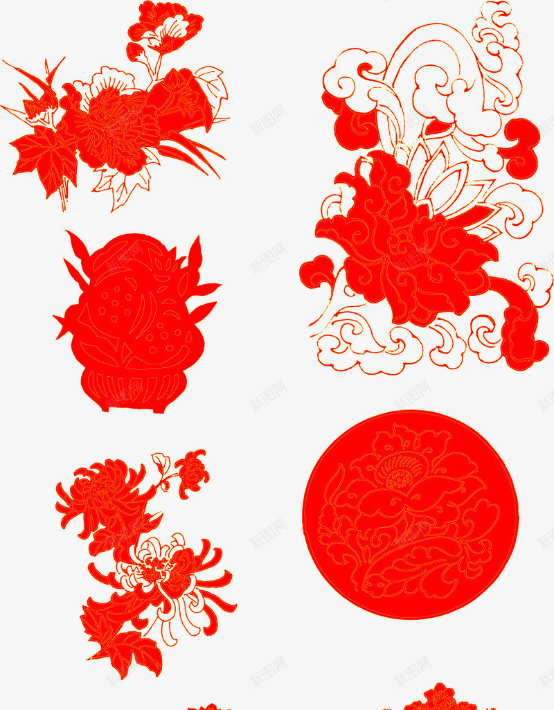 中国风红色国庆海报png免抠素材_新图网 https://ixintu.com 国庆 国风 海报 红色
