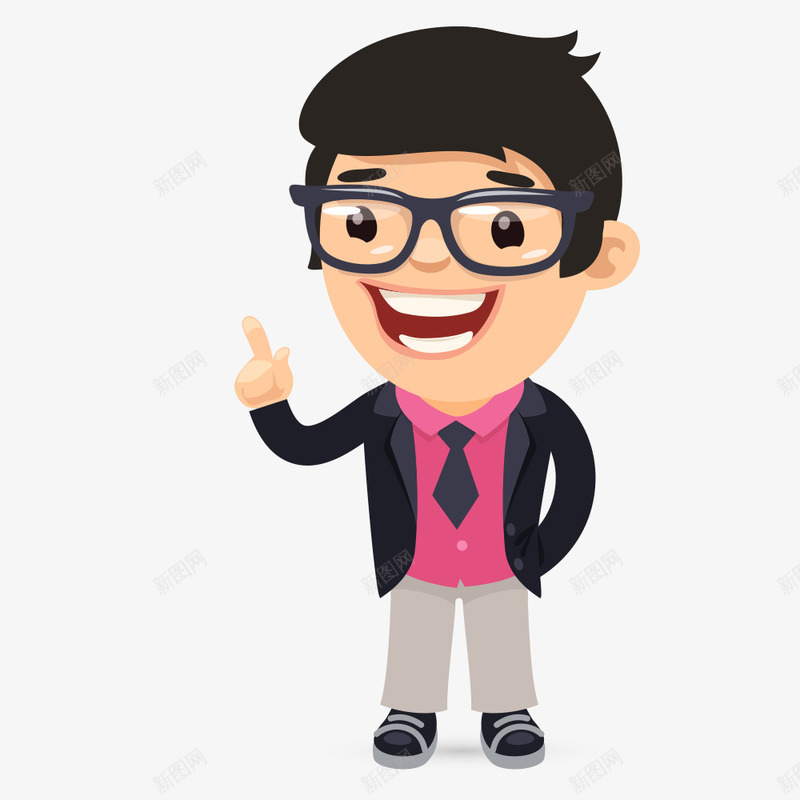 戴眼镜的男人png免抠素材_新图网 https://ixintu.com 卡通人 男人 眼镜 装饰