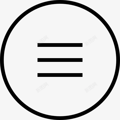 薄的圆形按钮菜单概述图标png免抠素材_新图网 https://ixintu.com 三 圆形 按钮 界面 符号 线条 菜单 薄圆