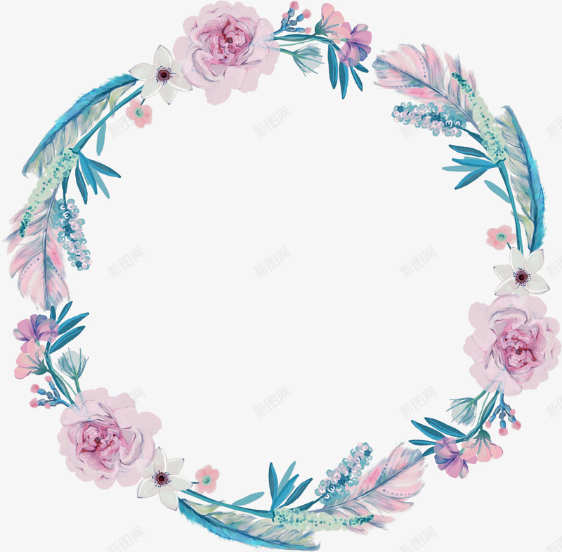 紫色清新水彩花圈png免抠素材_新图网 https://ixintu.com LOVE 婚庆 情人节 水彩花圈 浪漫 清新花环 爱情