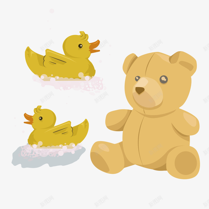 小黄鸭泰迪布熊png免抠素材_新图网 https://ixintu.com 小黄鸭 泰迪 熊