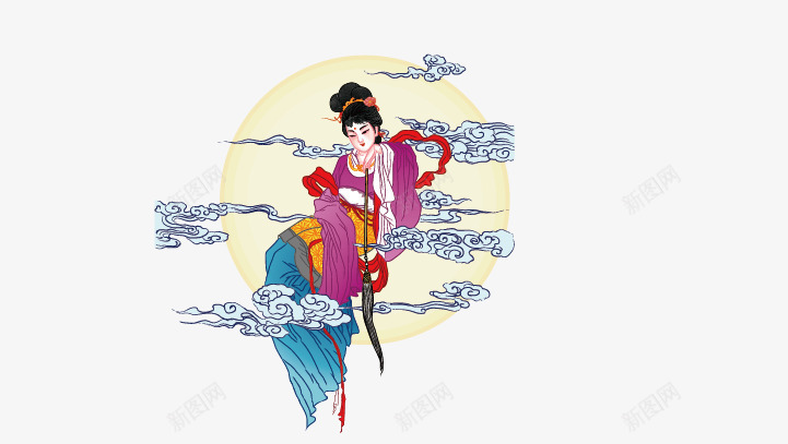 嫦娥矢量图eps免抠素材_新图网 https://ixintu.com 卡通嫦娥 嫦娥 矢量嫦娥 矢量图