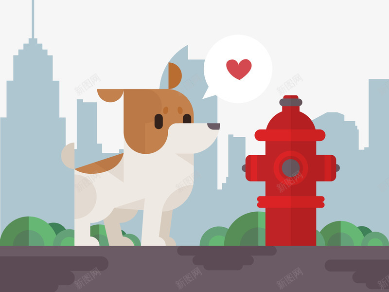 卡通城市小狗红色水泵png免抠素材_新图网 https://ixintu.com 卡通城市 城市卡通 城市素材 城市红色 水泵 红色 红色卡通 红色城市