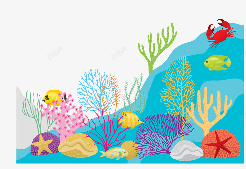 海底鱼儿海藻游泳矢量图ai免抠素材_新图网 https://ixintu.com 海底 海藻 游泳 珊瑚 贝壳 鱼儿 矢量图