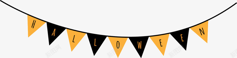 万圣节png免抠素材_新图网 https://ixintu.com halloween 三角拉旗 南瓜灯 吊旗 字母 灯笼 蝙蝠 装饰