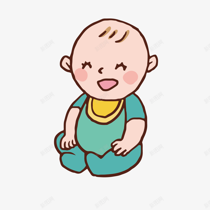 蓝色衣服可爱宝宝矢量图eps免抠素材_新图网 https://ixintu.com 人物 儿童 卡通 婴儿 宝宝 小清新 简笔 简约 绘画 蓝色 衣服 矢量图