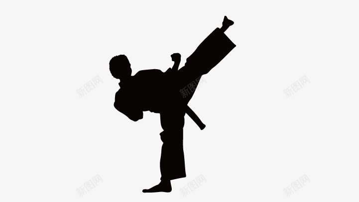 跆拳道人物剪影矢量图eps免抠素材_新图网 https://ixintu.com 中国武术 中国武魂 矢量人物剪影 矢量图 跆拳道人物剪影